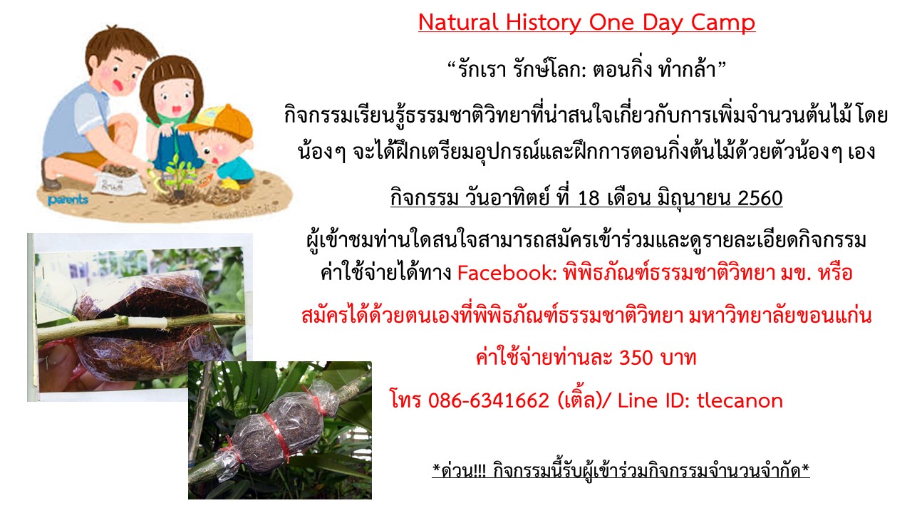 ใบสมัครกิจกรรม One Day Camp (ค่ายกิจกรรม) “รักเรา รักษ์โลก: ตอนกิ่ง ทำกล้า”